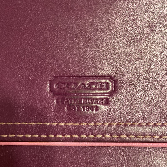 COACH Purple Leather Wallet used in good condition size in pictures - Picture 2 of 16